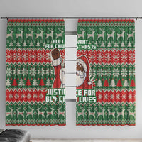 Justice For Black Lives Christmas Window Curtain Funny Xmas Holiday Patterns - Wonder Print Shop
