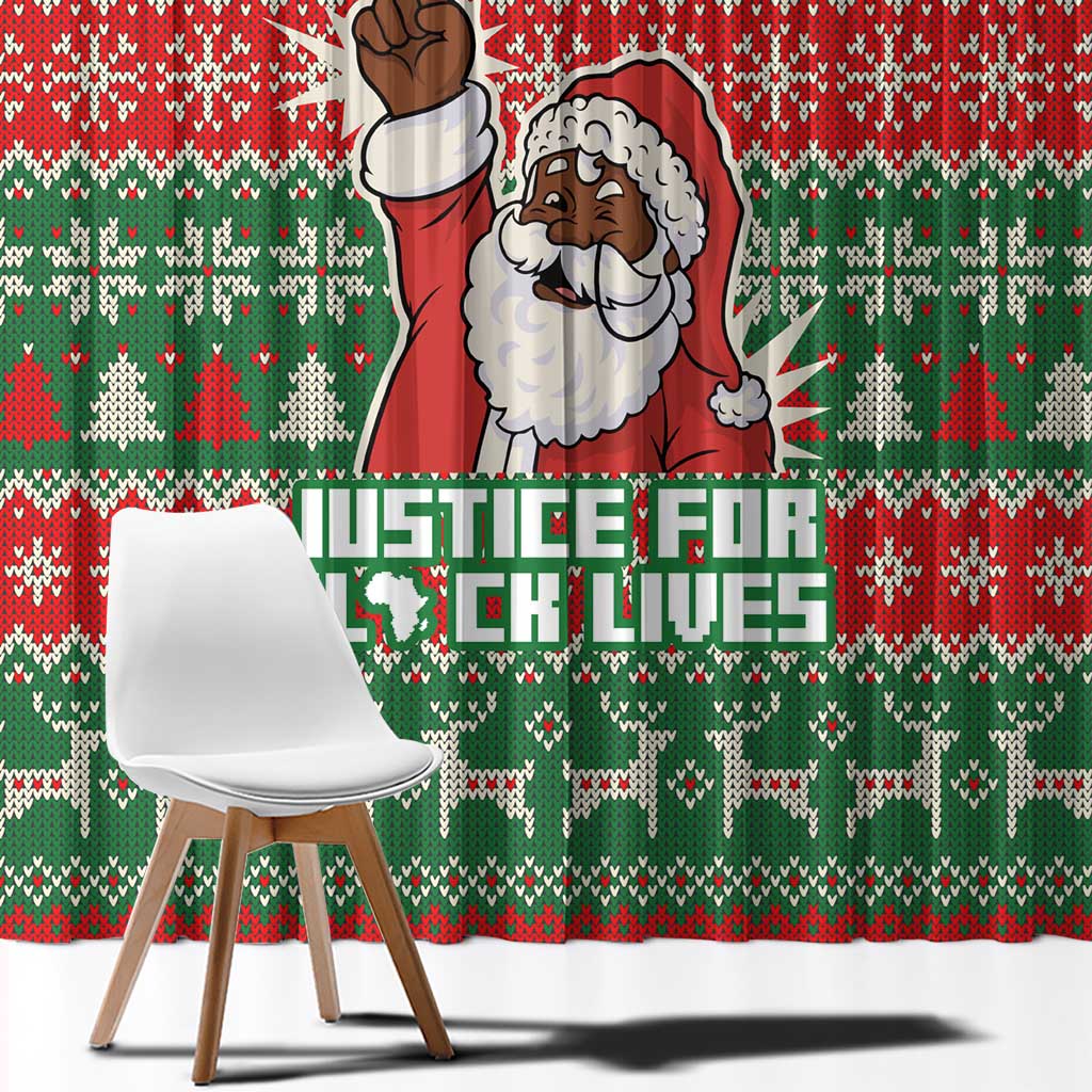 Justice For Black Lives Christmas Window Curtain Funny Xmas Holiday Patterns - Wonder Print Shop