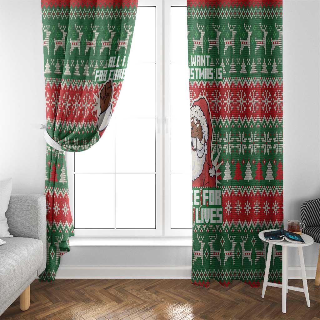 Justice For Black Lives Christmas Window Curtain Funny Xmas Holiday Patterns - Wonder Print Shop