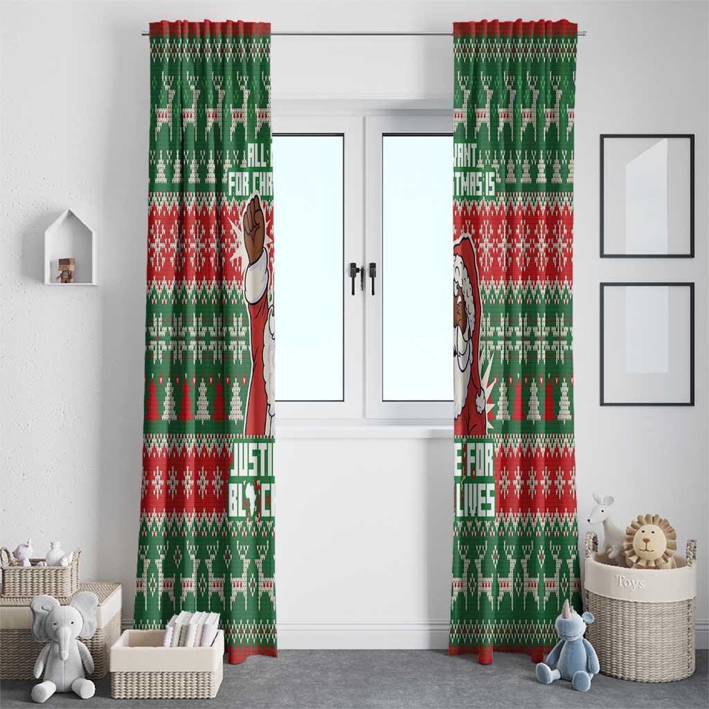 Justice For Black Lives Christmas Window Curtain Funny Xmas Holiday Patterns - Wonder Print Shop