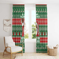Justice For Black Lives Christmas Window Curtain Funny Xmas Holiday Patterns - Wonder Print Shop