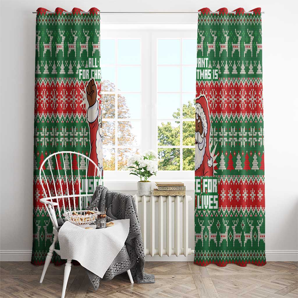 Justice For Black Lives Christmas Window Curtain Funny Xmas Holiday Patterns - Wonder Print Shop