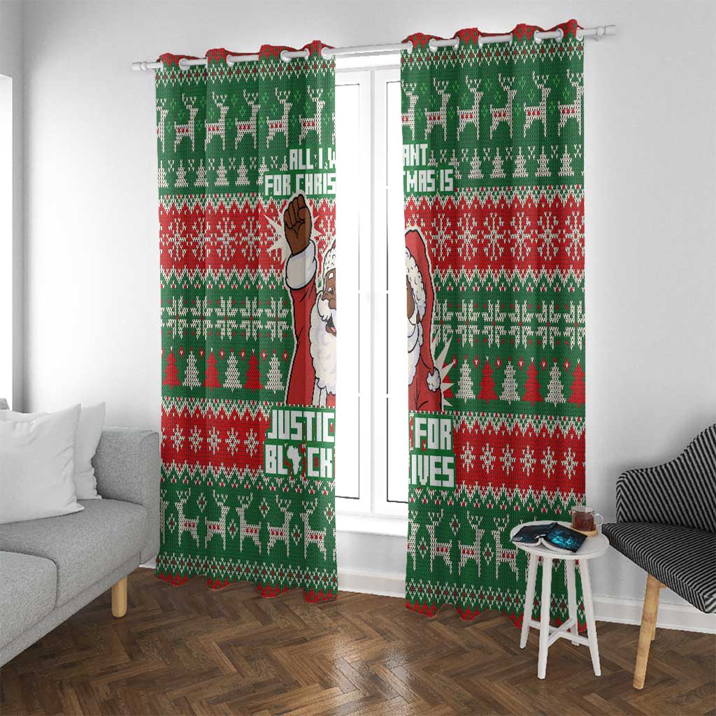 Justice For Black Lives Christmas Window Curtain Funny Xmas Holiday Patterns - Wonder Print Shop