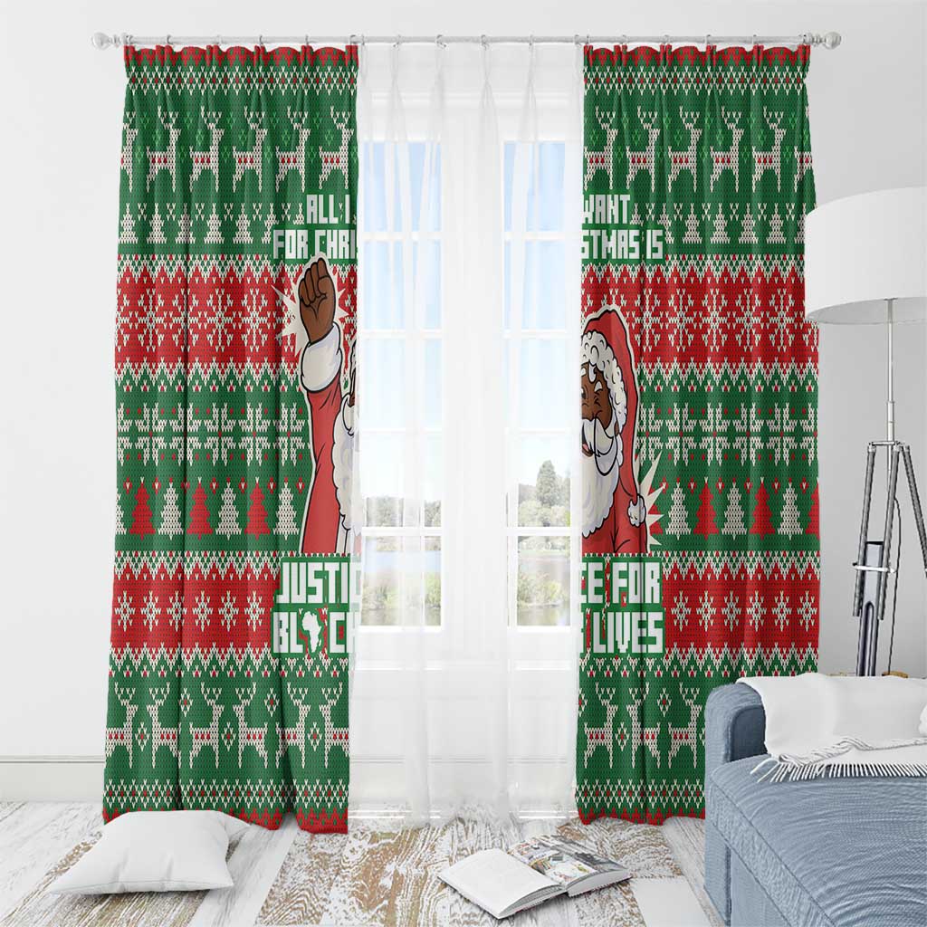 Justice For Black Lives Christmas Window Curtain Funny Xmas Holiday Patterns - Wonder Print Shop