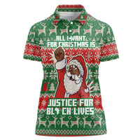 Justice For Black Lives Christmas Women Polo Shirt Funny Xmas Holiday Patterns - Wonder Print Shop
