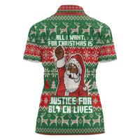 Justice For Black Lives Christmas Women Polo Shirt Funny Xmas Holiday Patterns - Wonder Print Shop