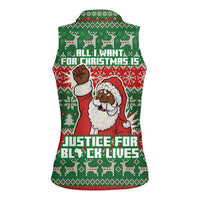 Justice For Black Lives Christmas Women Sleeveless Polo Shirt Funny Xmas Holiday Patterns - Wonder Print Shop