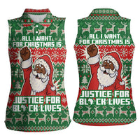 Justice For Black Lives Christmas Women Sleeveless Polo Shirt Funny Xmas Holiday Patterns - Wonder Print Shop