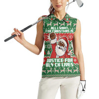 Justice For Black Lives Christmas Women Sleeveless Polo Shirt Funny Xmas Holiday Patterns - Wonder Print Shop