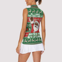 Justice For Black Lives Christmas Women Sleeveless Polo Shirt Funny Xmas Holiday Patterns - Wonder Print Shop