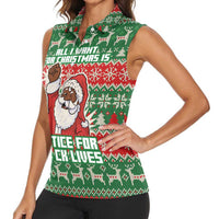 Justice For Black Lives Christmas Women Sleeveless Polo Shirt Funny Xmas Holiday Patterns - Wonder Print Shop