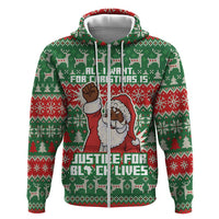 Justice For Black Lives Christmas Zip Hoodie Funny Xmas Holiday Patterns - Wonder Print Shop