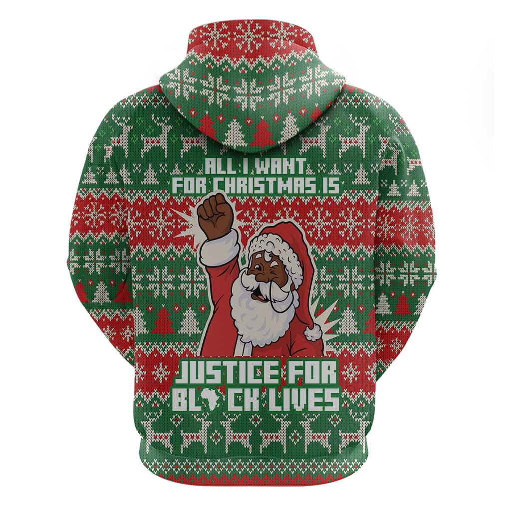 Justice For Black Lives Christmas Zip Hoodie Funny Xmas Holiday Patterns - Wonder Print Shop