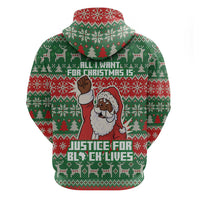 Justice For Black Lives Christmas Zip Hoodie Funny Xmas Holiday Patterns - Wonder Print Shop