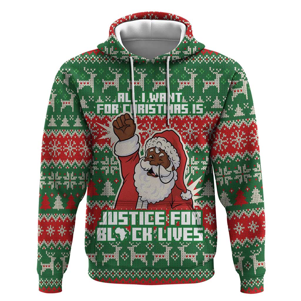 Justice For Black Lives Christmas Zip Hoodie Funny Xmas Holiday Patterns - Wonder Print Shop