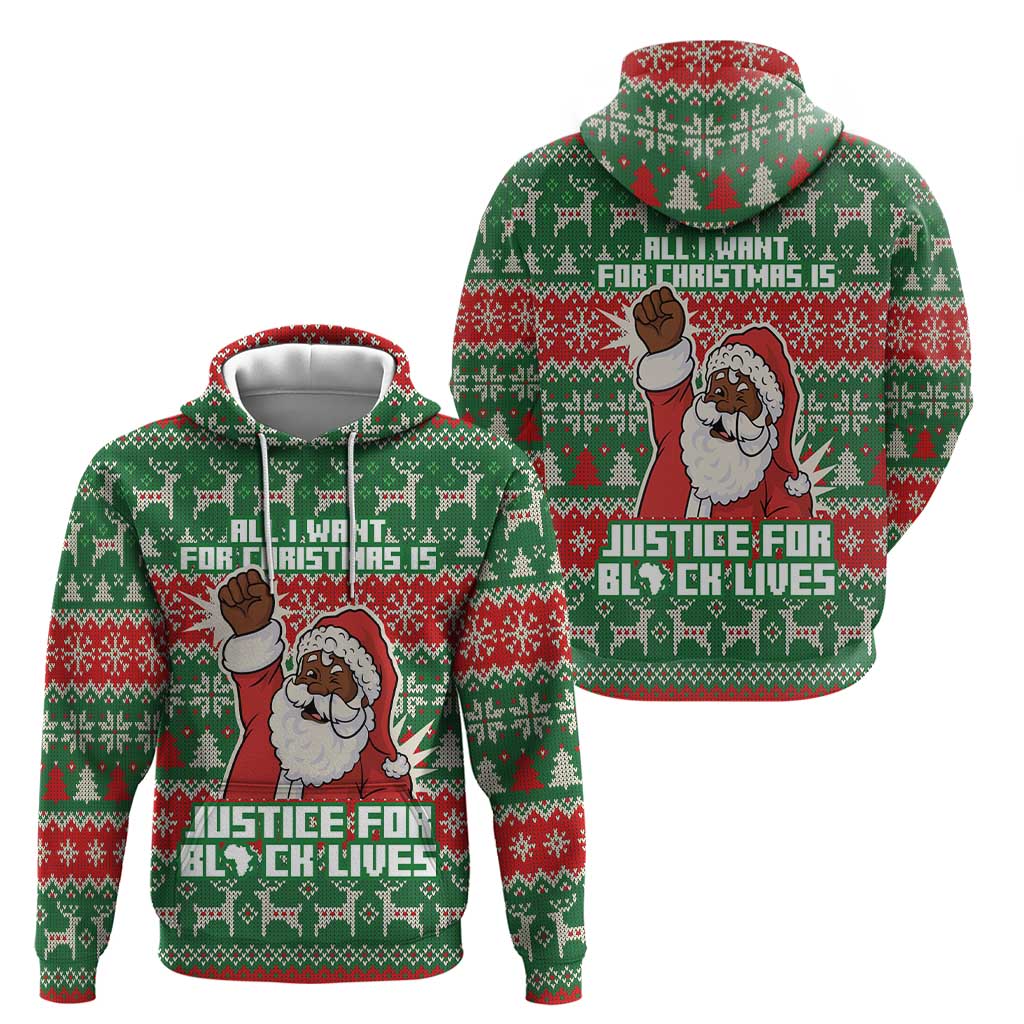 Justice For Black Lives Christmas Zip Hoodie Funny Xmas Holiday Patterns - Wonder Print Shop