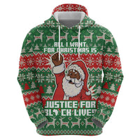 Justice For Black Lives Christmas Zip Hoodie Funny Xmas Holiday Patterns - Wonder Print Shop