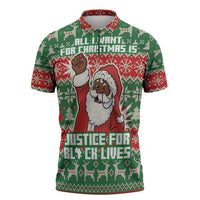Justice For Black Lives Christmas Zipper Polo Shirt Funny Xmas Holiday Patterns - Wonder Print Shop