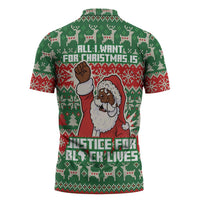 Justice For Black Lives Christmas Zipper Polo Shirt Funny Xmas Holiday Patterns - Wonder Print Shop