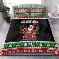 Santa Claus Drive A JEEP Bedding Set Funny Xmas Holiday Patterns - Wonder Print Shop