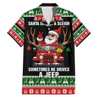 Santa Claus Drive A JEEP Family Matching Mermaid Dress and Hawaiian Shirt Funny Xmas Holiday Patterns - Wonder Print Shop