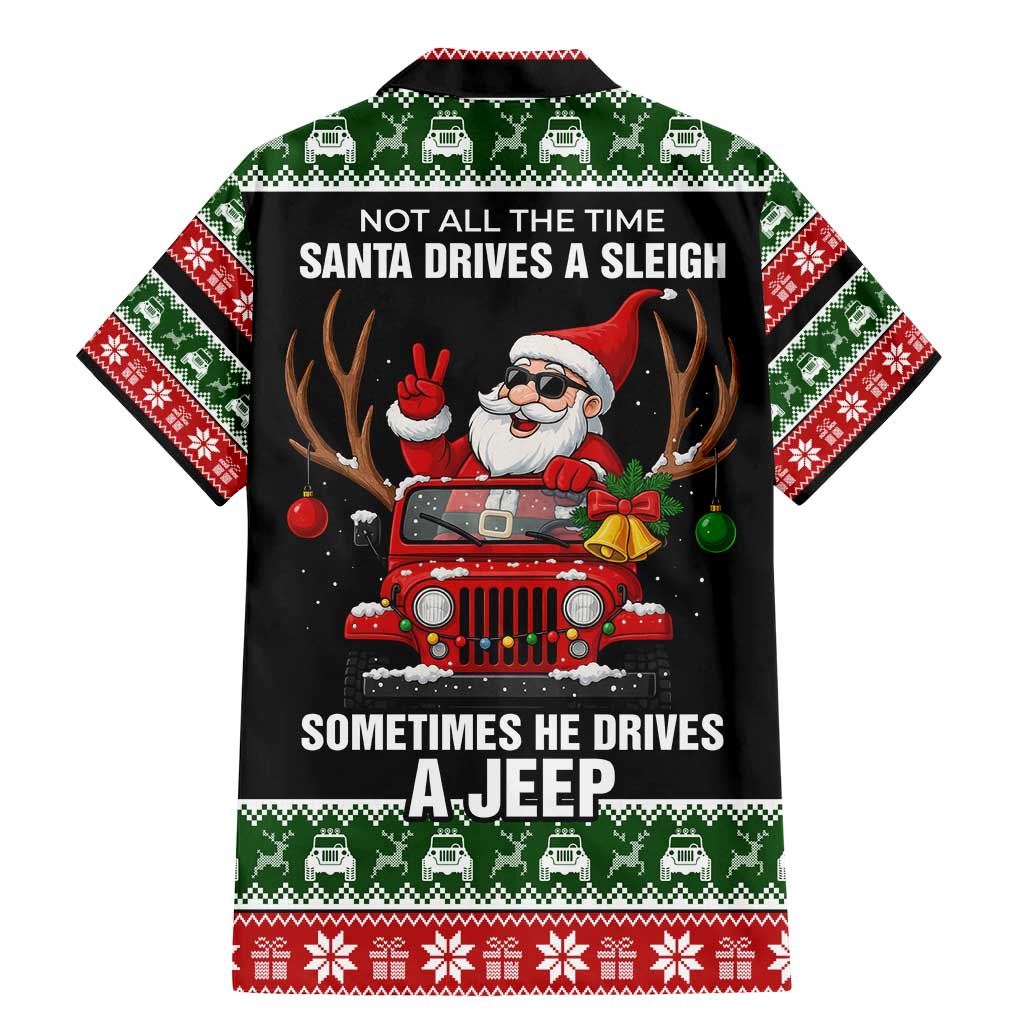Santa Claus Drive A JEEP Family Matching Mermaid Dress and Hawaiian Shirt Funny Xmas Holiday Patterns - Wonder Print Shop