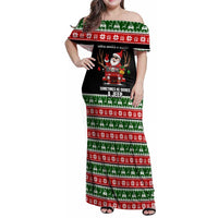Santa Claus Drive A JEEP Family Matching Off Shoulder Maxi Dress and Hawaiian Shirt Funny Xmas Holiday Patterns - Wonder Print Shop