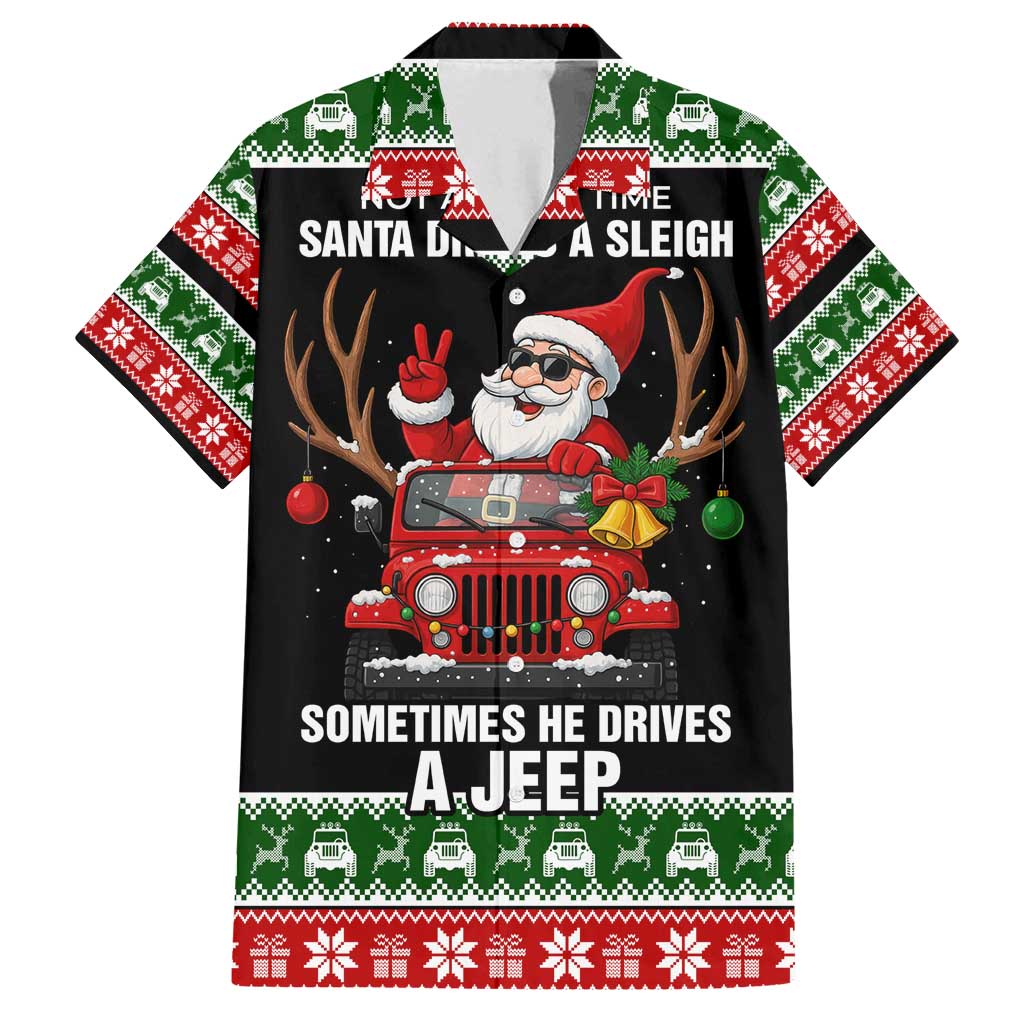Santa Claus Drive A JEEP Family Matching Tank Maxi Dress and Hawaiian Shirt Funny Xmas Holiday Patterns - Wonder Print Shop