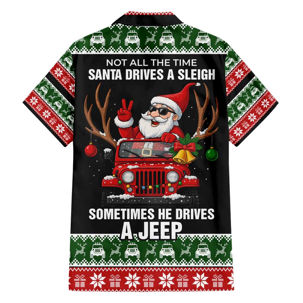Santa Claus Drive A JEEP Hawaiian Shirt Funny Xmas Holiday Patterns - Wonder Print Shop