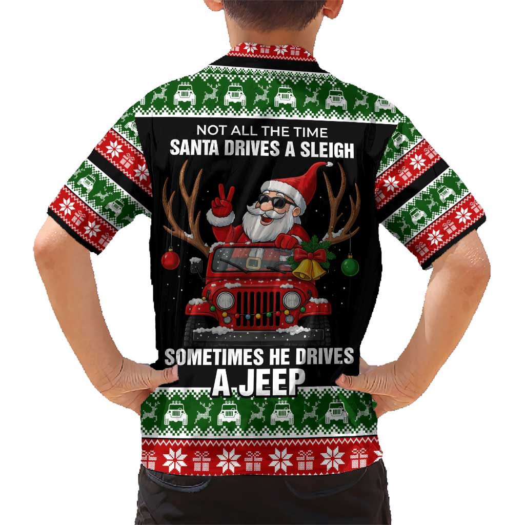 Santa Claus Drive A JEEP Hawaiian Shirt Funny Xmas Holiday Patterns - Wonder Print Shop