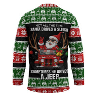 Santa Claus Drive A JEEP Hockey Jersey Funny Xmas Holiday Patterns - Wonder Print Shop