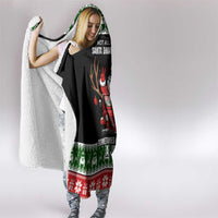 Santa Claus Drive A JEEP Hooded Blanket Funny Xmas Holiday Patterns - Wonder Print Shop