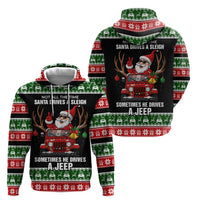Santa Claus Drive A JEEP Hoodie Funny Xmas Holiday Patterns - Wonder Print Shop