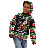 Santa Claus Drive A JEEP Kid Hoodie Funny Xmas Holiday Patterns - Wonder Print Shop