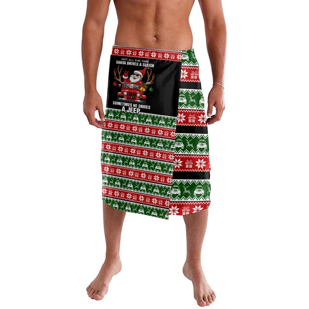Santa Claus Drive A JEEP Lavalava Funny Xmas Holiday Patterns - Wonder Print Shop