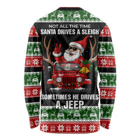 Santa Claus Drive A JEEP Long Sleeve Shirt Funny Xmas Holiday Patterns - Wonder Print Shop