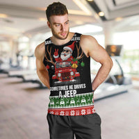 Santa Claus Drive A JEEP Men Tank Top Funny Xmas Holiday Patterns - Wonder Print Shop