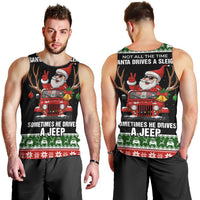 Santa Claus Drive A JEEP Men Tank Top Funny Xmas Holiday Patterns - Wonder Print Shop