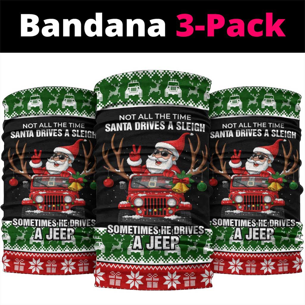 Santa Claus Drive A JEEP Neck Gaiter Funny Xmas Holiday Patterns - Wonder Print Shop
