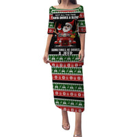 Santa Claus Drive A JEEP Puletasi Funny Xmas Holiday Patterns - Wonder Print Shop