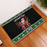 Santa Claus Drive A JEEP Rubber Doormat Funny Xmas Holiday Patterns - Wonder Print Shop