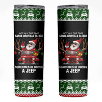 Santa Claus Drive A JEEP Skinny Tumbler Funny Xmas Holiday Patterns - Wonder Print Shop