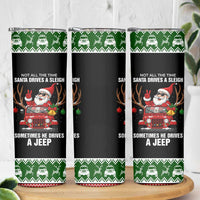 Santa Claus Drive A JEEP Skinny Tumbler Funny Xmas Holiday Patterns - Wonder Print Shop