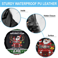 Santa Claus Drive A JEEP Spare Tire Cover Funny Xmas Holiday Patterns - Wonder Print Shop