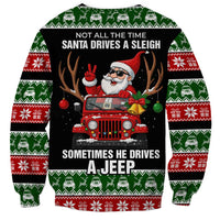 Santa Claus Drive A JEEP Sweatshirt Funny Xmas Holiday Patterns - Wonder Print Shop