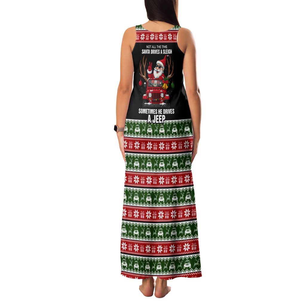 Santa Claus Drive A JEEP Tank Maxi Dress Funny Xmas Holiday Patterns - Wonder Print Shop