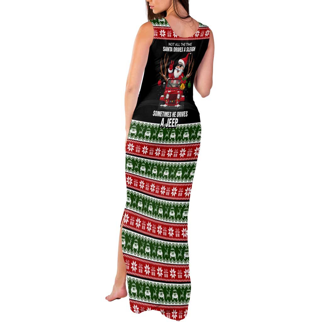 Santa Claus Drive A JEEP Tank Maxi Dress Funny Xmas Holiday Patterns - Wonder Print Shop