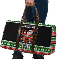 Santa Claus Drive A JEEP Travel Bag Funny Xmas Holiday Patterns - Wonder Print Shop