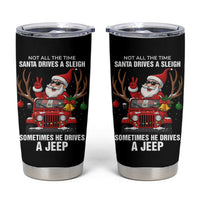 Santa Claus Drive A JEEP Tumbler Cup Funny Xmas Holiday Patterns - Wonder Print Shop
