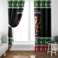 Santa Claus Drive A JEEP Window Curtain Funny Xmas Holiday Patterns - Wonder Print Shop
